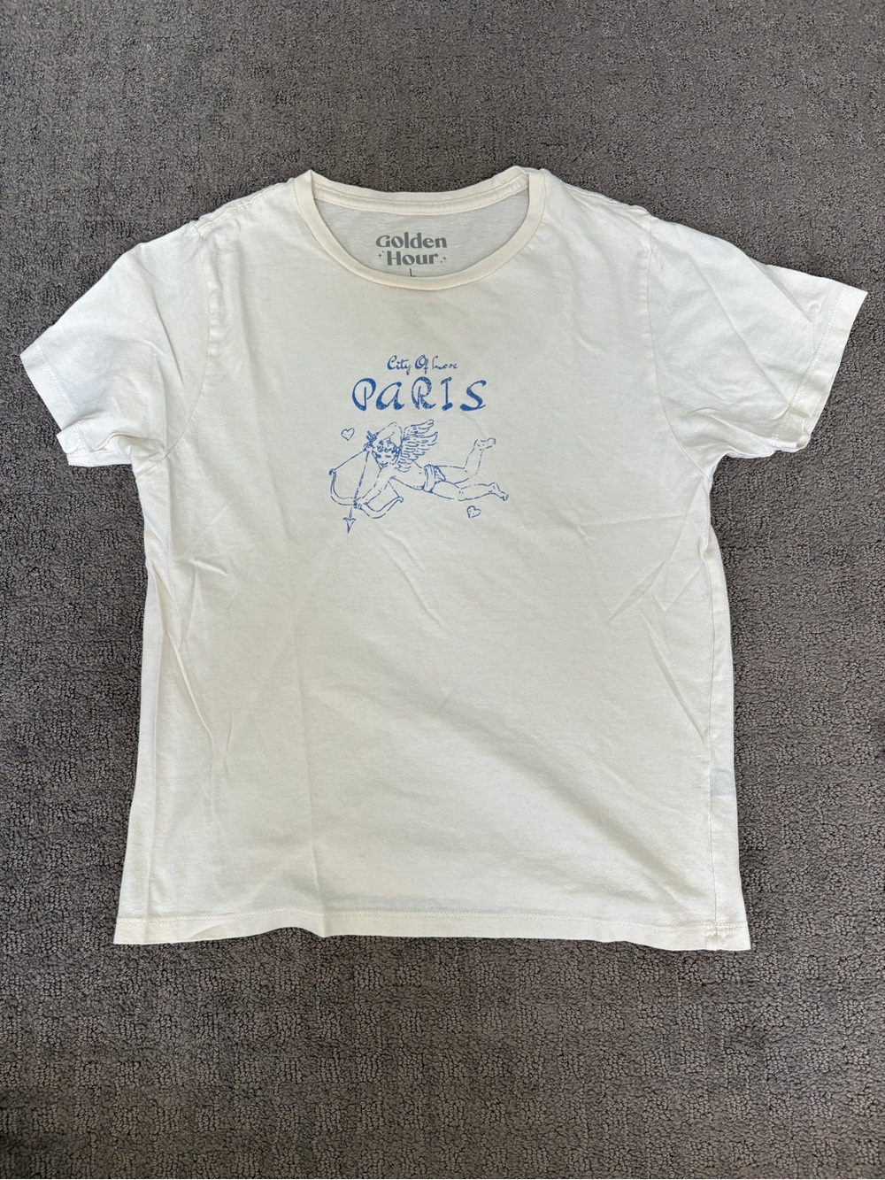 PacSun White Short-Sleeve 'Paris' Graphic Tee